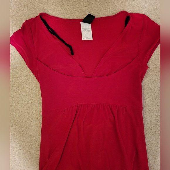 Red Wrapper Tie Back Top Junior's Small - Picture 1 of 11